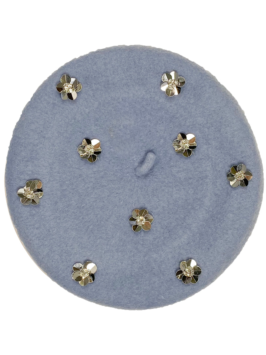 FLORA BERET BLUE