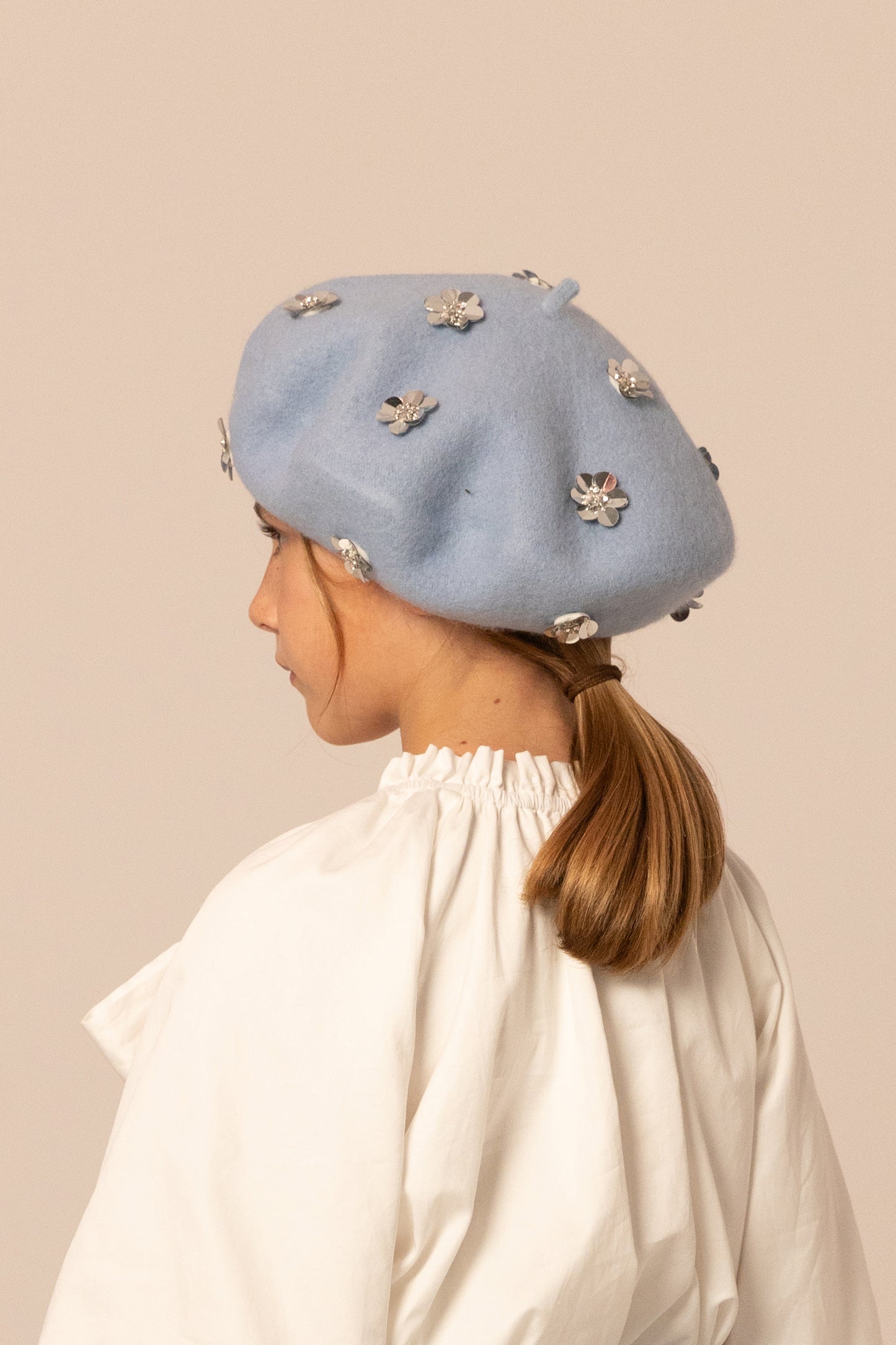 FLORA BERET BLUE