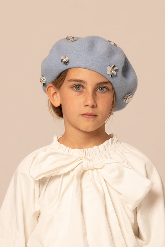 FLORA BERET BLUE